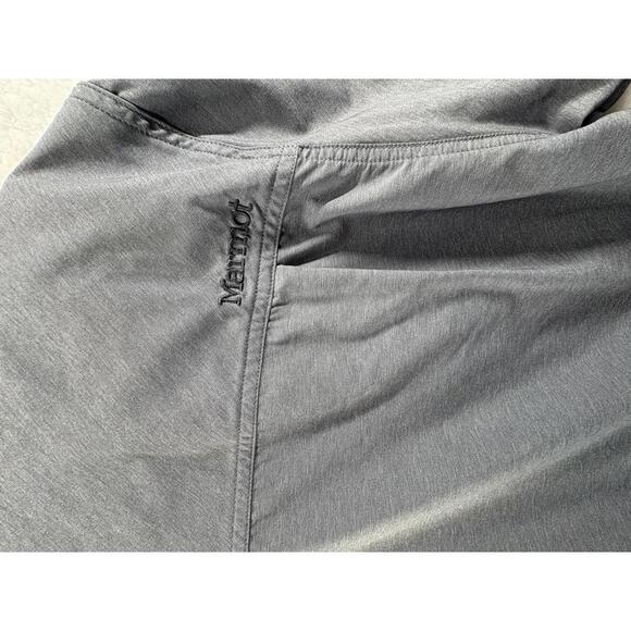 Marmot Short Sleeve Button Up Hiking Shirt Gray Mens XL Double Pocket - Picture 5 of 6